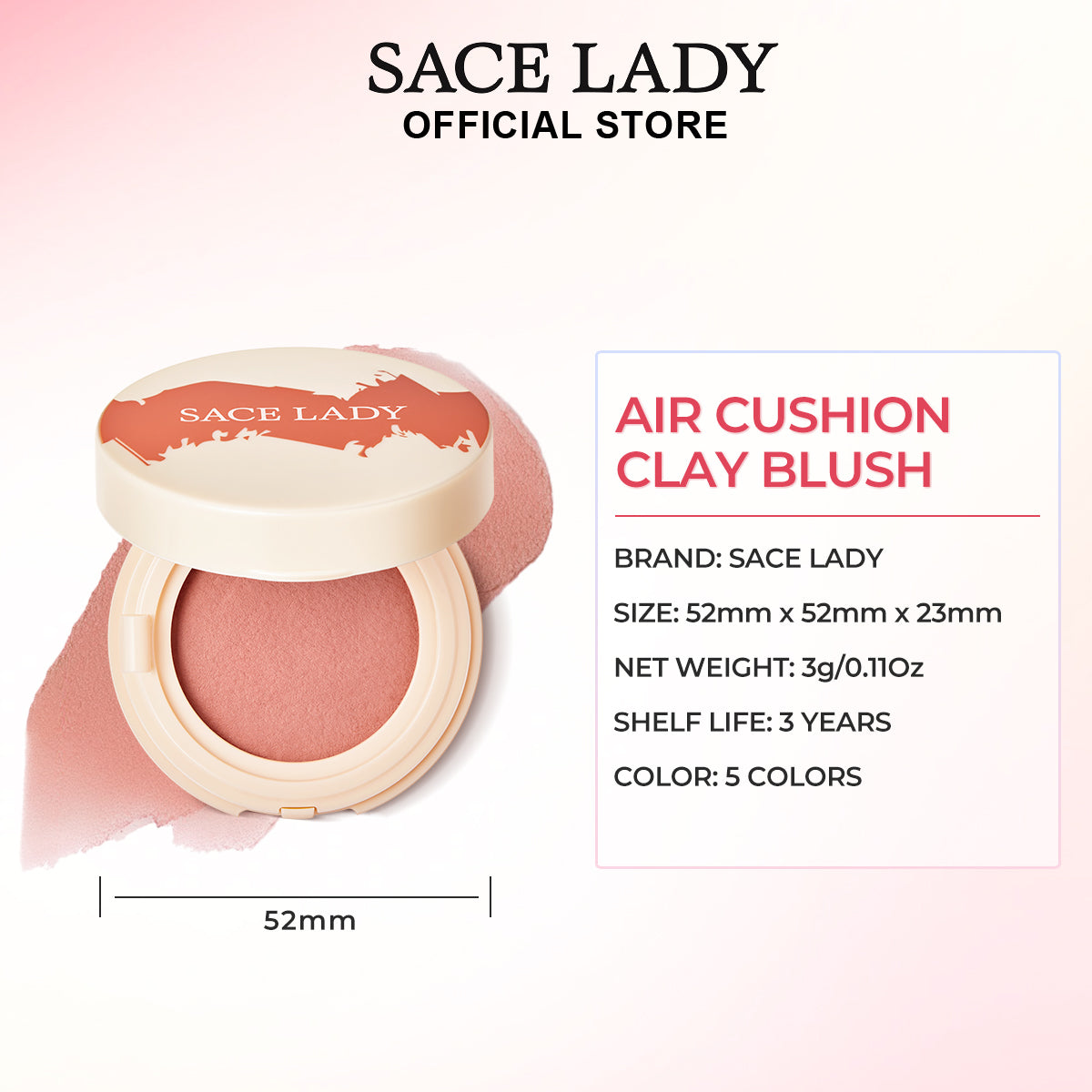 SACE LADY Air Cushion Clay Blush